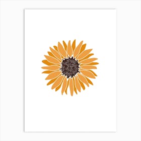 Sunflower Flower Colourful Orange Yellow Wall Art Art Print