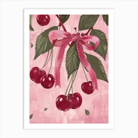 Cute Cherries Pattern Art Print