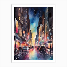 Night In New York City Art Print