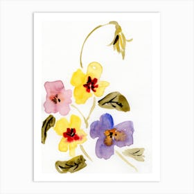 Sumi-e Sumi e painting japan japanese minimal minimalist floral flower ink watercolor hand painted Art Print