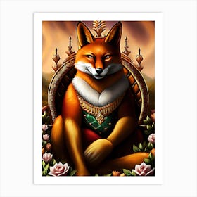 Fox On A Throne Art Print