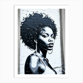 Graffiti Mural Of Beautiful Black Woman 138 Art Print