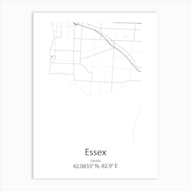 Essex Junction,United States Minimalist Map 1 Art Print