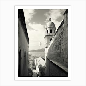 Dubrovnik, Croatia, Black And White Old Photo 2 Art Print