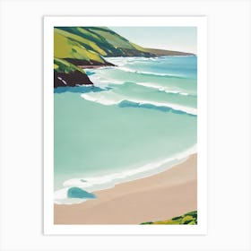 Croyde Bay Beach, Devon Contemporary Illustration 1  Art Print