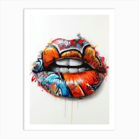 Graffiti Lips 2 Art Print