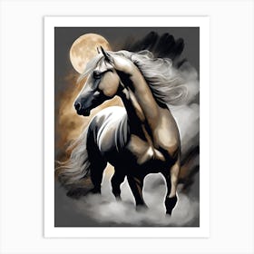 Horse In The Moonlight 5 Art Print