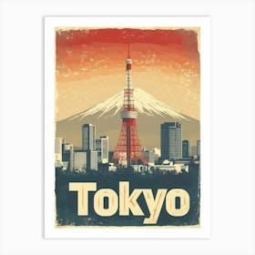 Aihrgdesign A Vintage Travel Poster Of Tokyo 3 Art Print