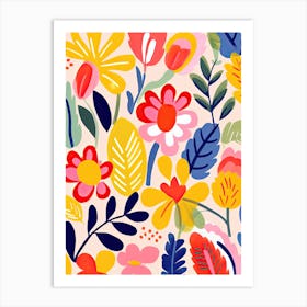 Whimsical Petal Ballet; Matisse Style Art Print