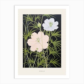 Flower Illustration Love In A Mist Nigella 1 Poster Art Print