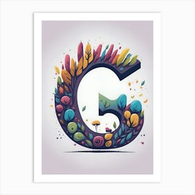 Colorful Letter G Illustration 13 Art Print