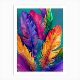 Colorful Feathers 4 Art Print