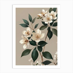 White Flowers On A Branch Art Print