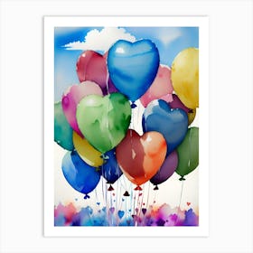 Heart Balloons 5 Art Print