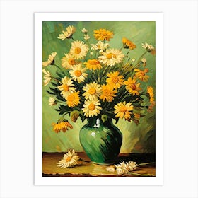 Daisies In A Vase 2 Art Print