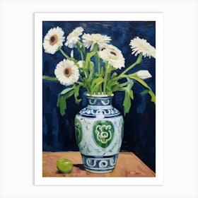 Flowers In A Vase Still Life Painting Oxeye Daisy 2 Art Print