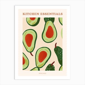 Avocado Pattern Illustration Poster 1 Art Print