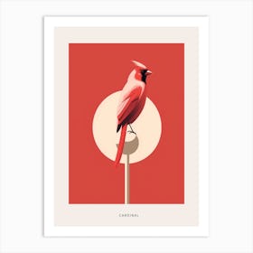 Minimalist Cardinal Bird Poster Art Print