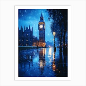 Fantasy Rainy Night In London 6 Art Print