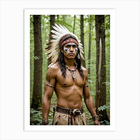 Lonesome Indian Warrior Art Print