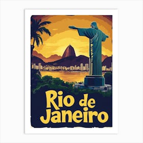 Aihrgdesign A Vintage Travel Poster Of Rio De Janeiro Featuri Fa139845 B444 45fb Ba5e 01e26af70701 0 Art Print