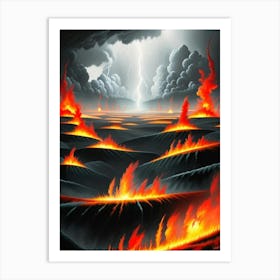 Lava And Lightning 1 Art Print