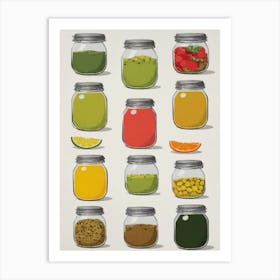 Jars Of Food Art Print