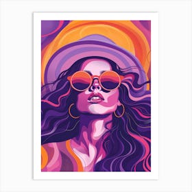 Sexy Girl In Sunglasses 2 Art Print