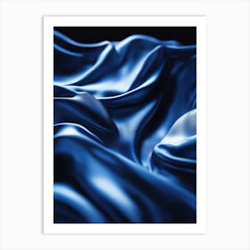 Blue Silk Fabric Art Art Print