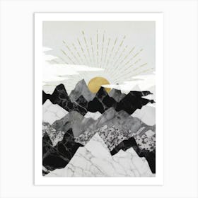 Sunrise & Mountains Art Print