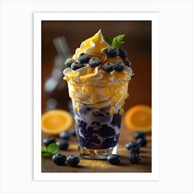 Blueberry Ice Cream Art Print