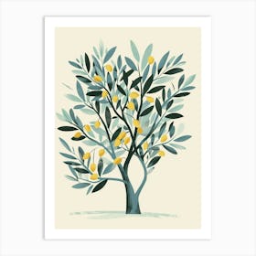 Olive Tree Flat Illustration 6 Art Print