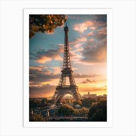 Eiffel Tower At Sunset 1 Art Print