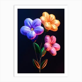 Bright Inflatable Flowers Periwinkle Art Print