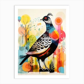 Bird Painting Collage Grouse 4 Art Print