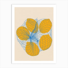 Five Lemons In A Net Bag Art Print