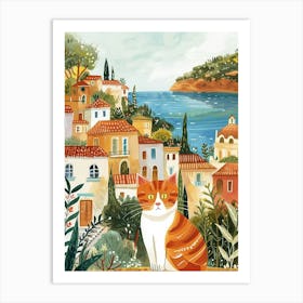 Manx Cat Storybook Illustration 3 Art Print