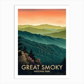 Great Smoky National Park Vintage Travel Poster 19 Art Print