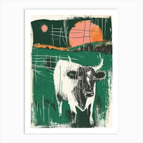 Cow In The Field 1 Art Print