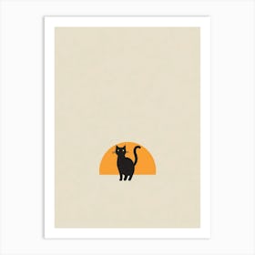 Black Cat At Sunset 6 Art Print