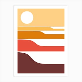 Sunset Waves Art Print
