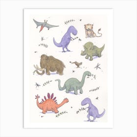 Dinosaur Party Art Print