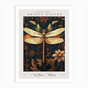 William Morris Dragonfly Autumn Exhibition Art Print