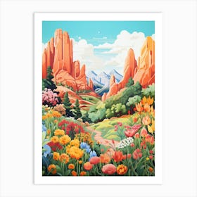 Garden Of The Gods Usa Modern Illustration 1 Art Print