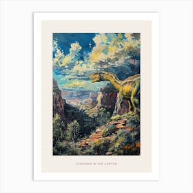 Dinosaur In The Canyon Painting 2 Poster Art Print