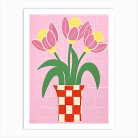 Tulip Flower Vase 2 Art Print