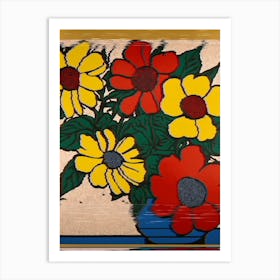 Flowers In A Vase Kmart Wall Art Art Print