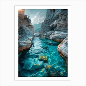 Water In A Gorge Art Print