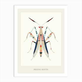 Colourful Insect Illustration Praying Mantis 5 Poster Art Print