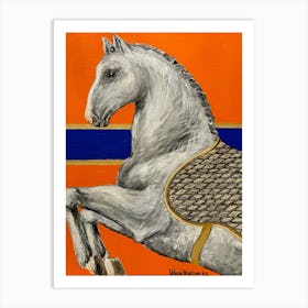 Grey Horse Art Print